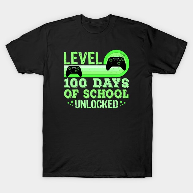 100 Days Of School  Level Unlocked T-Shirt by Teesamd